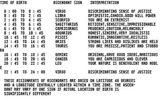 Horoscope-ST atari screenshot